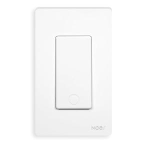 MOES 2nd Generation WiFi Smart Light Switch, Wall Switch 2.4GHz, Neutral Wire Required, Smart Life APP Remote Control, Compatible with Alexa, No Hub Required, Black 1 Gang(1 Gang White Smart Switch)