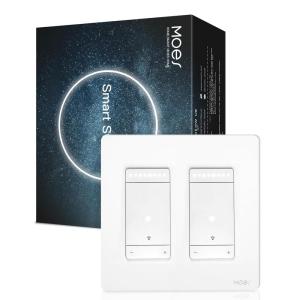 MOES 2nd Generation WiFi Smart Light Switch, Wall Switch 2.4GHz, Neutral Wire Required, Smart Life APP Remote Control, Compatible with Alexa, No Hub Required, Black 1 Gang(2 Gang Dimmer Switch)