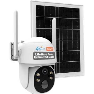 MOES 4G LTE Cellular Solar Security Camera, Lifetime Free Unlimited Data 2K Wireless Outdoor Surveillance, Color Night Vision, AI PIR Motion Sensor Detection, Built-in VSIM Card, 32GB Storage(Lifetime Free Unlimited Cellular Data)