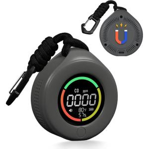 MOES Portable Carbon Monoxide Detectors, Travel CO Monitors with Convenient Type-C Charging & 120-Hr Battery – Compact, Magnetic for Proactive Campers, RV Life & Tents(Grey)