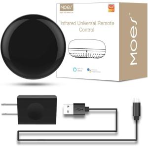 MOES WiFi Smart IR Remote Controller Smart Home Infrared Universal Remote Blaster,One for All Control AC TV DVD CD AUD SAT etc,Compatible with Alexa and Google Assistant,No Hub Required(Standard)