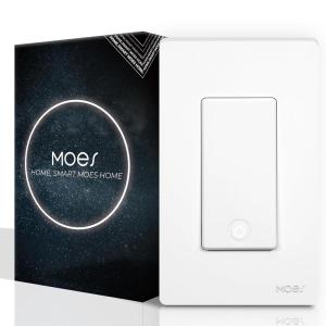 MOES Zigbee Smart Switch 3 Gang, No Neutral Wire Required, Inteligente Single Pole Light Switches, Compatible with Alexa Google Assistant, Remote Control, Require MOES Zigbee Hub(Zigbee 1 Gang Switch)
