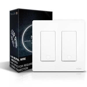 MOES Zigbee Smart Switch 3 Gang, No Neutral Wire Required, Inteligente Single Pole Light Switches, Compatible with Alexa Google Assistant, Remote Control, Require MOES Zigbee Hub(Zigbee 2 Gang Switch)