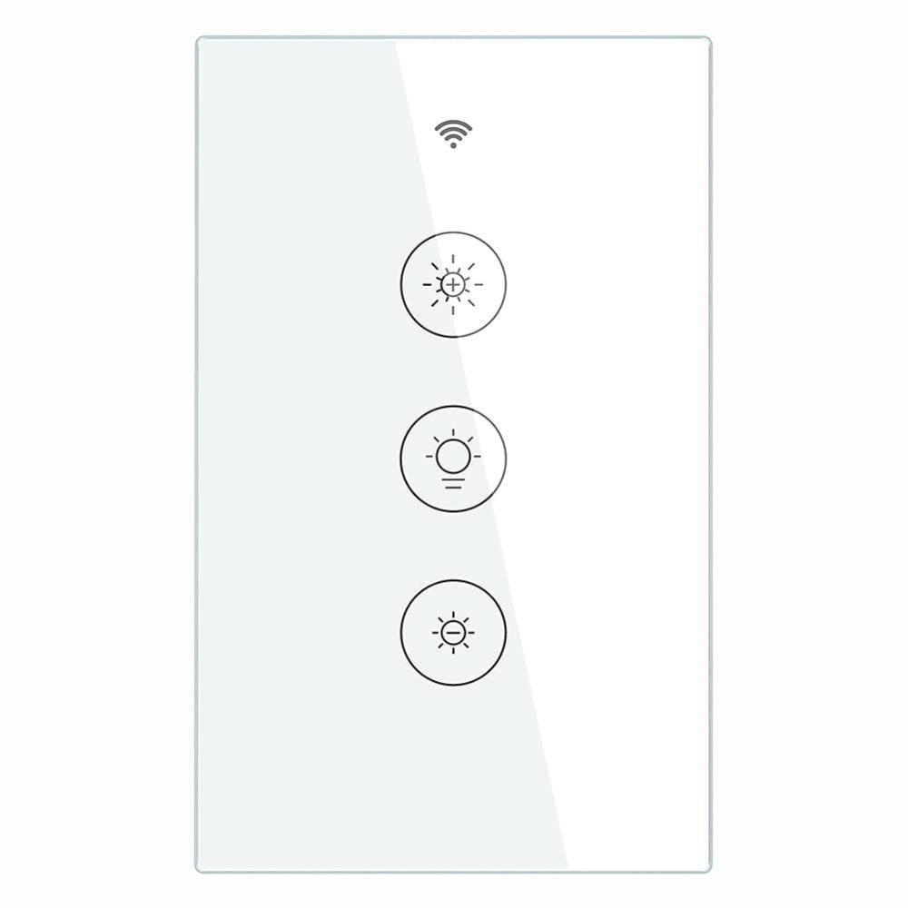 image:imageMOES 24GHz WiFi Wall Touch Smart Switch Neutral Wire Required 3 Way MultiControl Glass Panel Light Switch Work with Smart LifeTuya App RF433 Remote Control Alexa and Google Home White 2 GangWhite Dimmer