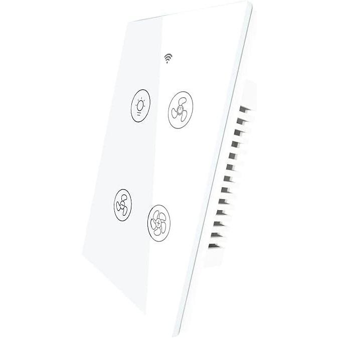 image:imageMOES WiFi Smart Ceiling Fan Light Wall Switch Smart LifeTuya APP Remote Timer and Counterdown Compatible with Alexa and Google Home No Hub Required Neutral Wire RequiredWhite