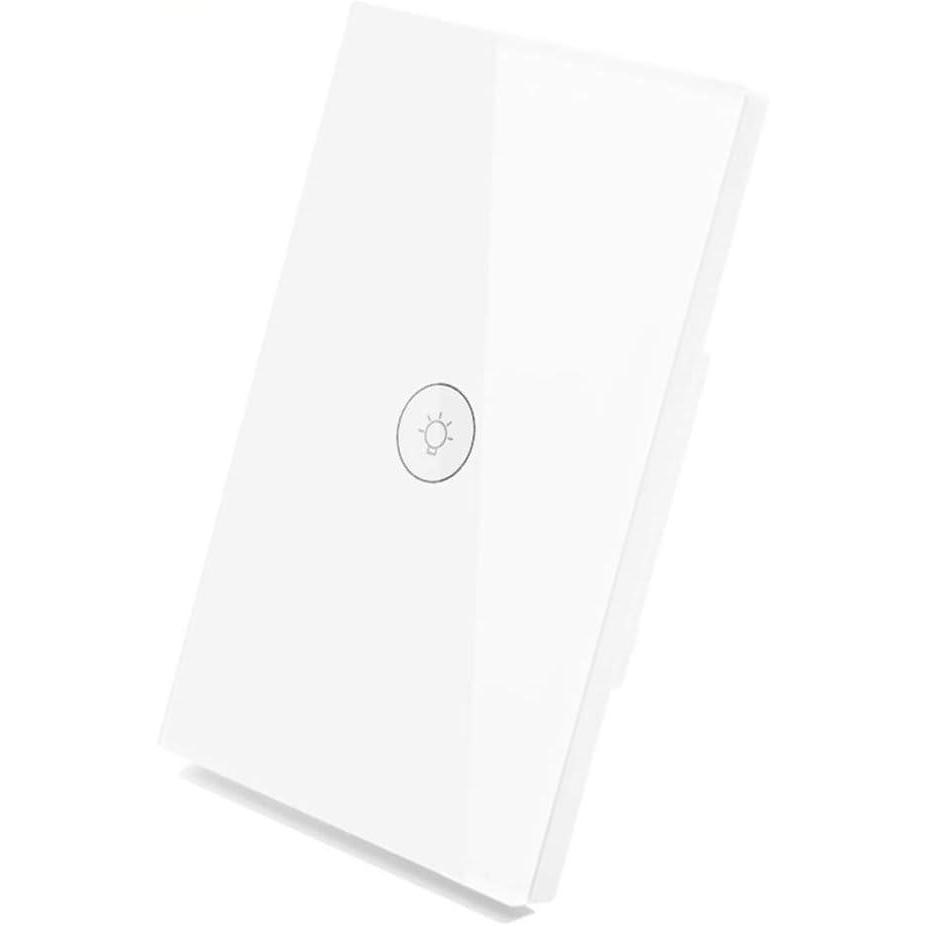 image:imageWiFi Smart Wall Touch Light Switch Glass Panel Wireless Remote Control by Mobile APP Anywhere Compatible with AlexaTiming Function No Hub Required Wall Switch 1 GangWall Switch 1 GangWhite