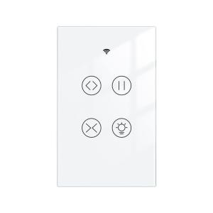 MOES 2.4GHz WiFi Wall Touch Smart Switch Neutral Wire Required, 3 Way Multi-Control, Glass Panel Light Switch Work with Smart Life/Tuya App, RF433 Remote Control, Alexa and Google Home White 2 Gang(White Curtain Light Switch)
