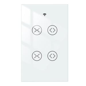 MOES 2.4GHz WiFi Wall Touch Smart Switch Neutral Wire Required, 3 Way Multi-Control, Glass Panel Light Switch Work with Smart Life/Tuya App, RF433 Remote Control, Alexa and Google Home White 2 Gang(White 2 Gang Curtain Switch)