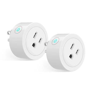 MOES Smart Dimmer Plug 2 Pack, Plug in Lamp Dimmer Outlet for Dimmable LED, CFL, Halogen and Incandescent Bulbs, Brightness Adjust Socket, Tuya App Control, Work with Alexa and Google, 2.4GHz WiFi(Dimmer Plug 2 Pack)