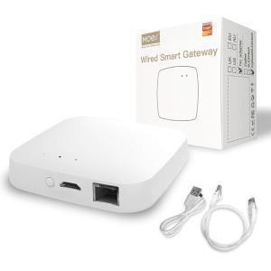 MOES ZigBee 3.0 & Bluetooth & Mesh Hub Only Support Tuya Device Work with Smart Life App, Intelligent Bridge Wired Smart Home Gateway Voice Control via Alexa, Google Home, 2.4GHz WiFi(Zigbee WiFi BLE Hub)