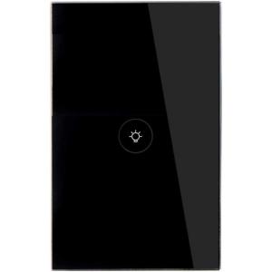 WiFi Smart Wall Touch Light Switch Glass Panel Wireless Remote Control by Mobile APP Anywhere Compatible with Alexa,Timing Function No Hub Required (Wall Switch 1 Gang)(Wall Switch 1 Gang Black)